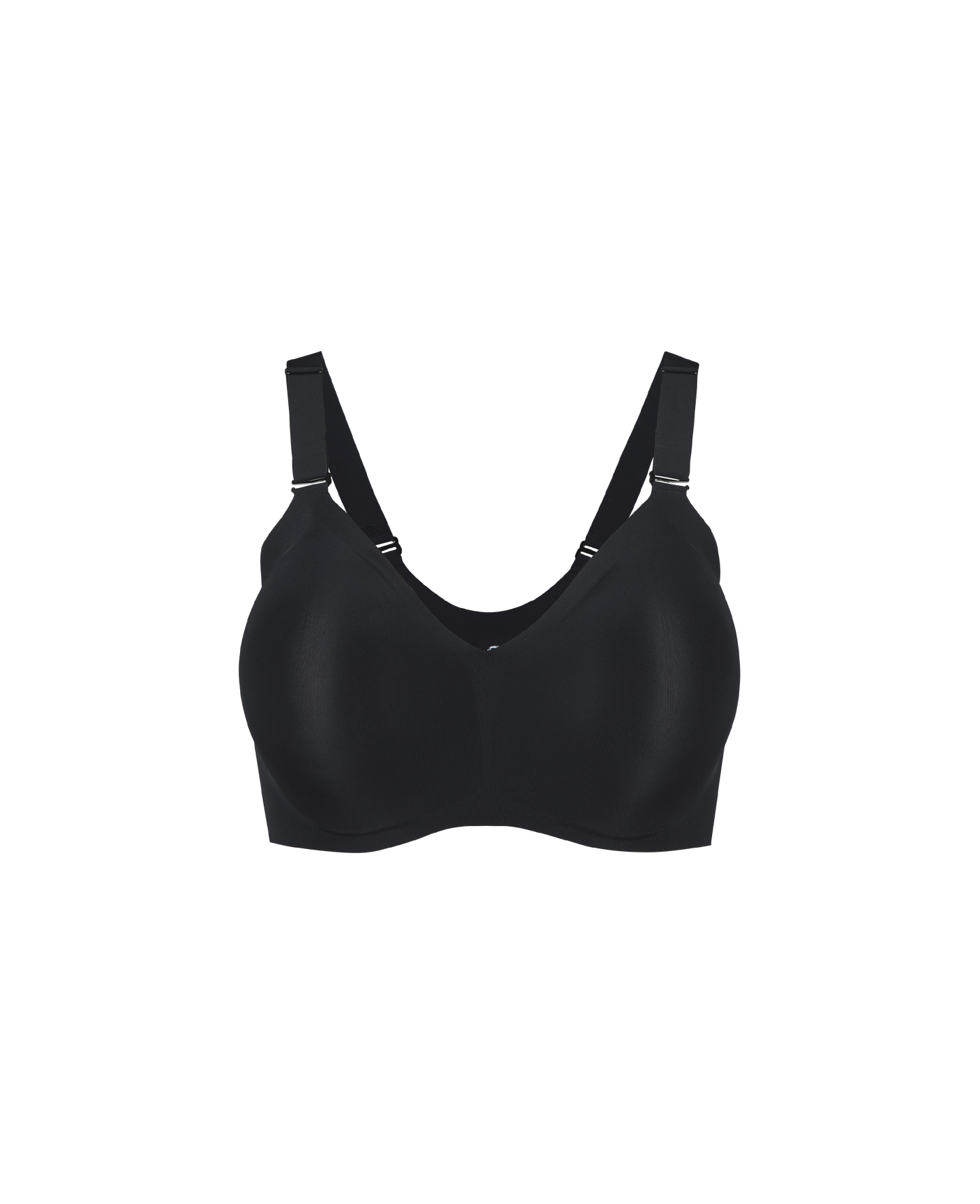 The Fit Bra - Wireless Seamless Push Up Bra Front View Black